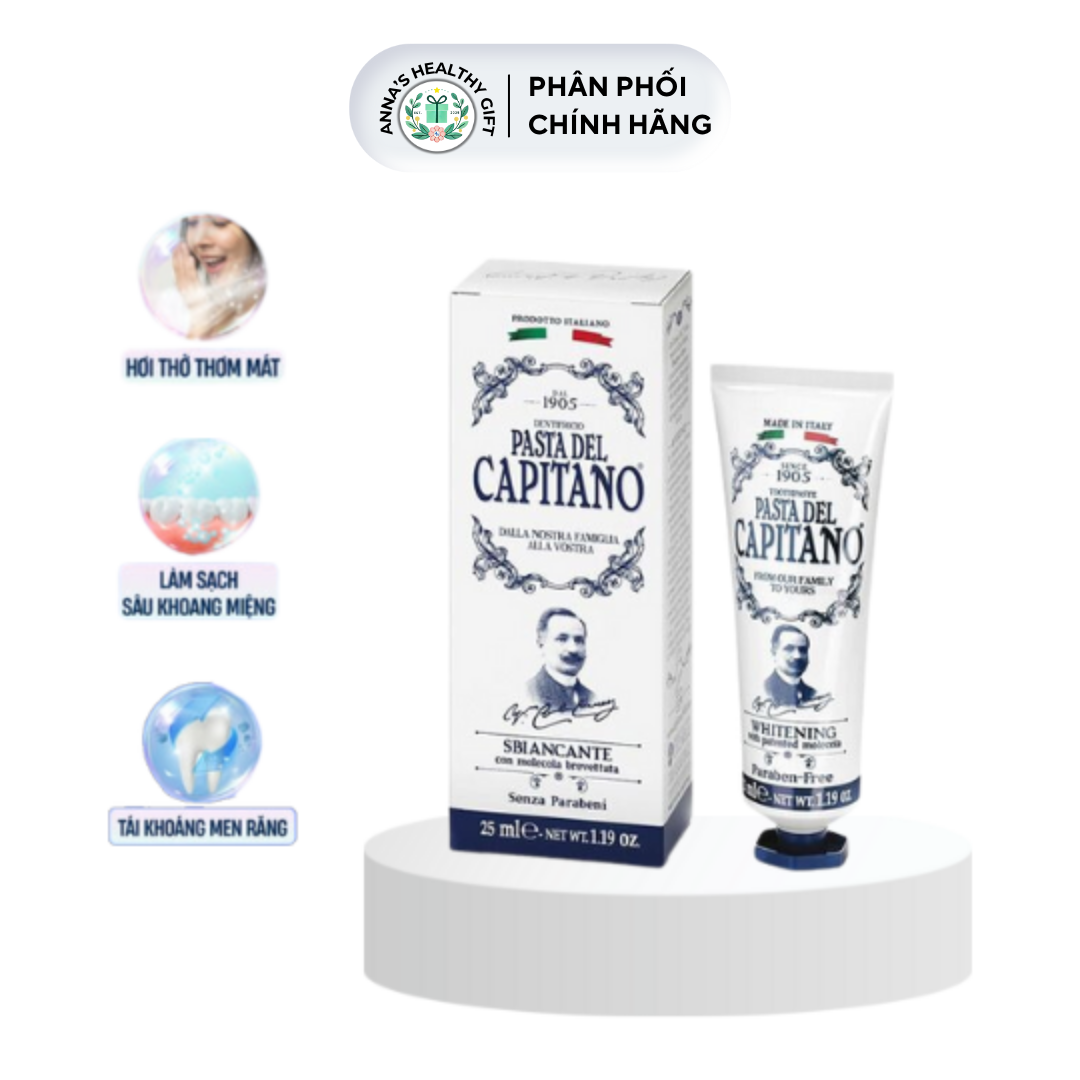 Kem đánh răng Pasta Del Capitano 1905 làm trắng răng Capitano Whitening