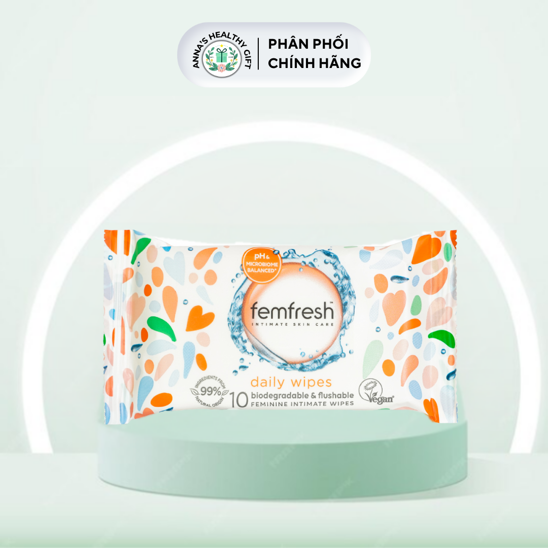 KHĂN ƯỚT VỆ SINH PHỤ NỮ (FEMFRESH INTIMATE SKIN CARE DAILY WIPES 10 WIPES)