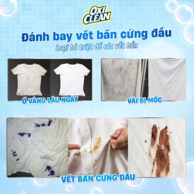 Tẩy vết bẩn cứng đầu trên quần áo, giày dép, vải vóc