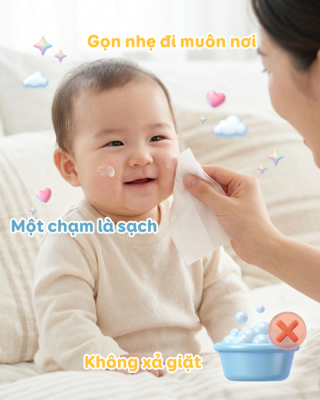 Mẹ bỉm không cần giặt khăn mệt mỏi cho những lần lau nhỏ