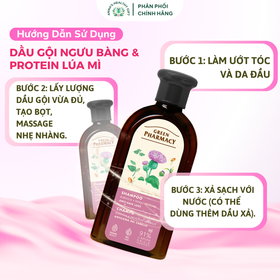 Dầu Gội Green Pharmacy Ngưu Bàng & Protein Lúa Mì 350ml - Giúp Tóc Chắc Khỏe, Giảm Gãy Rụng - Ảnh 6