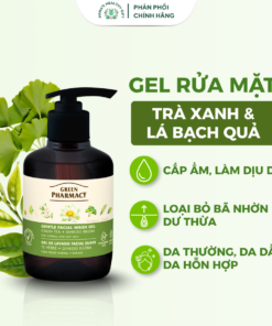 Gel Rửa Mặt Green Pharmacy Trà Xanh & Lá Bạch Quả 270ml - Sữa Rửa Mặt Kiềm Dầu, Cho Da Dầu Mụn