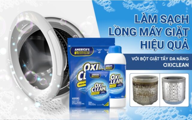 OxiClean vệ sinh lồng máy giặt hiệu quả