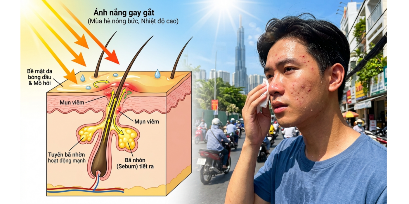 Vì sao mùa hè dễ làm da nổi mụn