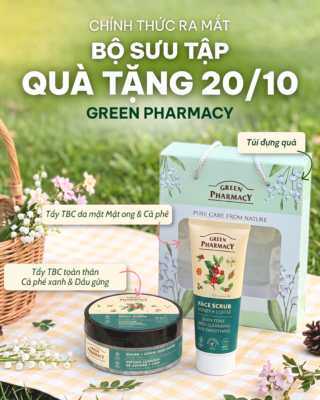 Set quà 20/10 Tẩy tế bào chết da mặt và body Green Pharmacy