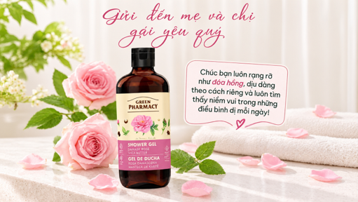 Gel tắm Hoa hồng Damask & Bơ hạt mỡ